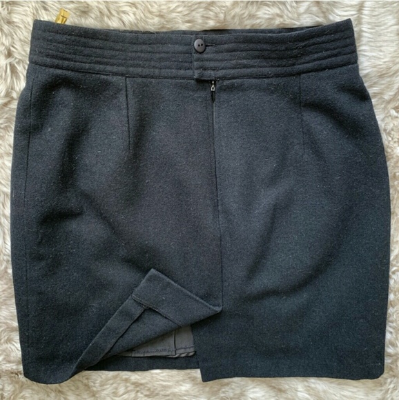 Vintage yessica Genuine Wool Little Black Warm Classy Pencil Skirt 42 - Picture 3 of 11